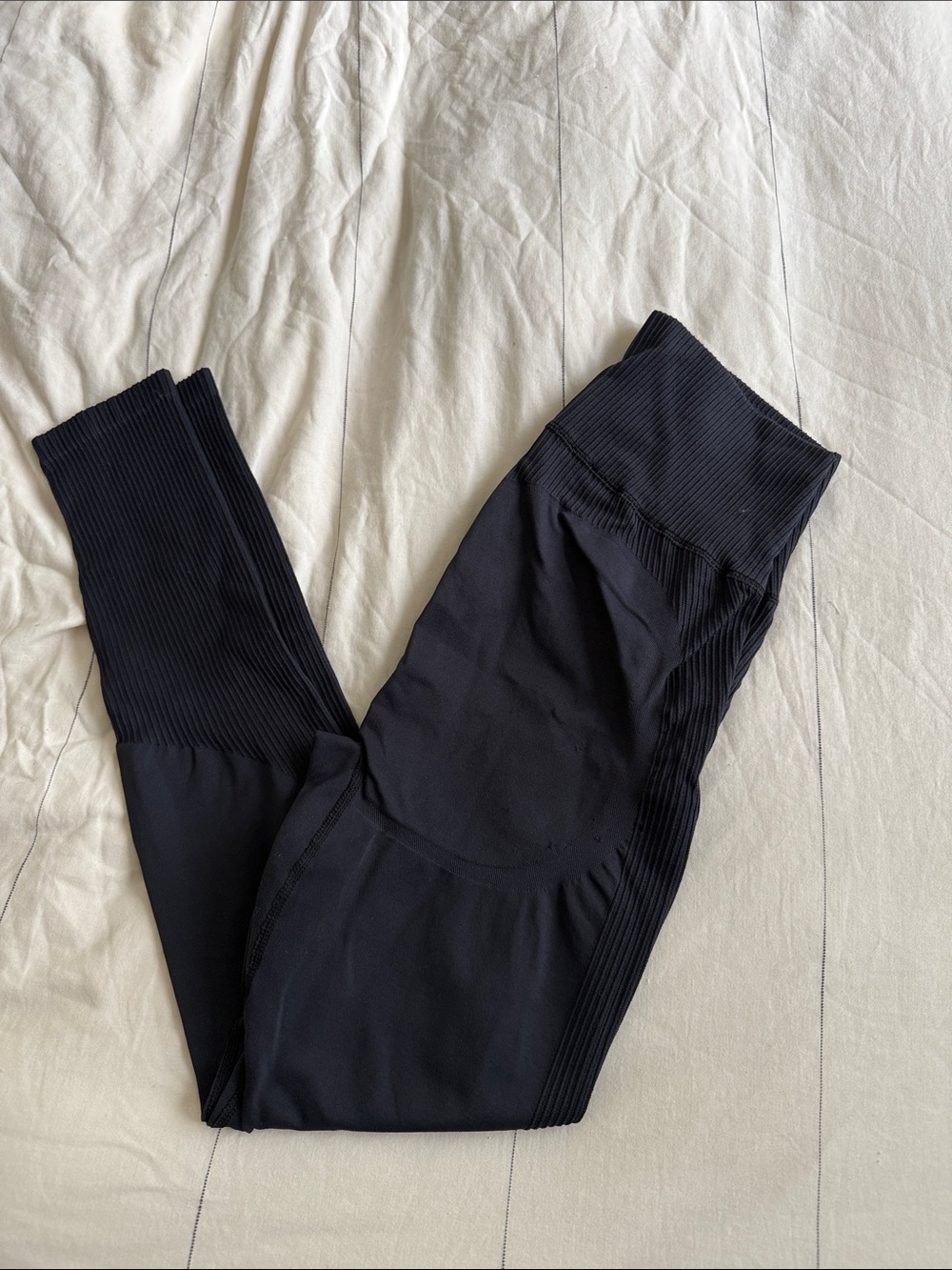 Peloton Black Ribbed Active Leggings